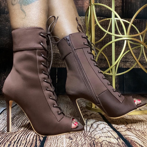 Peep Toe Lace Bootie - Picture 3 of 5